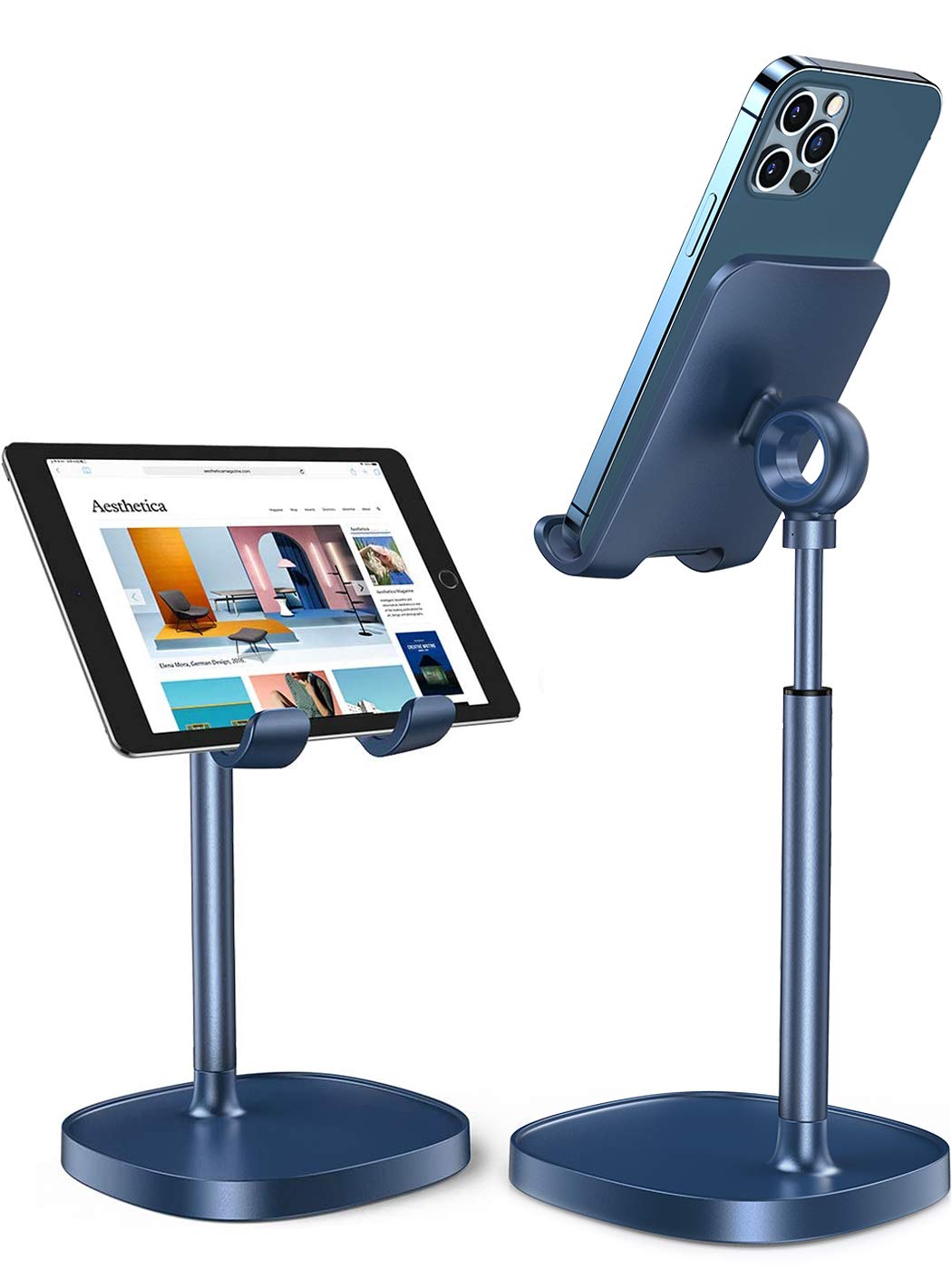 LISEN Cell Phone Stand Adjustable Phone Holer for Desk, Computer Office Desk Accessories for iPhone 16 Holder Women Kitchen Essentials Fits All Mobile Phones Switch Kindle iPads Tablet 4-10in Purple