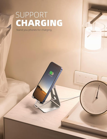 Lamicall Aluminum Cell Phone Stand, Adjustable Desk Phone Holder for iPhone