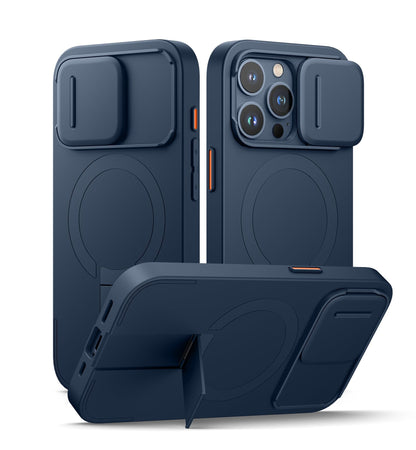 SURITCH for iPhone 17 Pro Max Case with Camera Control Cover, Camera Cover and Adjustable Kickstand, Compatible with MagSafe, Shockproof Bumper Protective Cases 6.9 Inch, Black