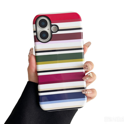 for iPhone 17 Pro Case Cute Yellow Colorful Striped Phone Case