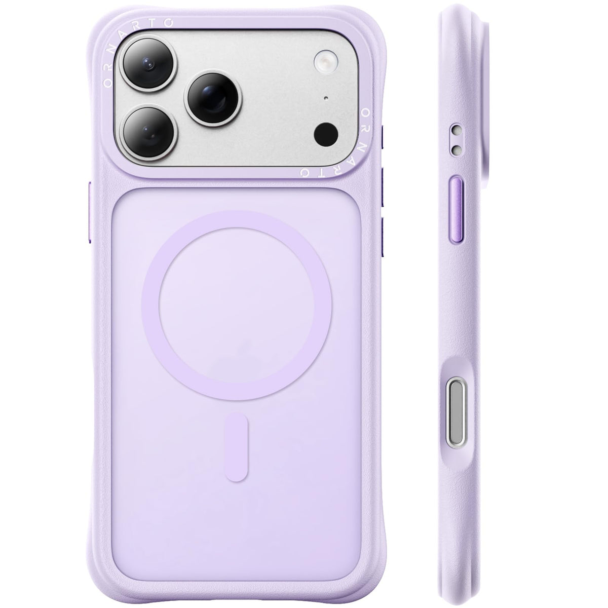 ORNARTO Magnetic for iPhone 17 Pro Max Case, Translucent Matte, Chalk Pink