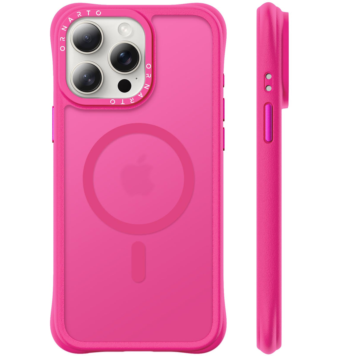ORNARTO Magnetic for iPhone 15 Pro Max Case, Translucent Matte, Chalk Pink