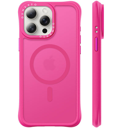 ORNARTO Magnetic for iPhone 15 Pro Max Case, Translucent Matte, Chalk Pink