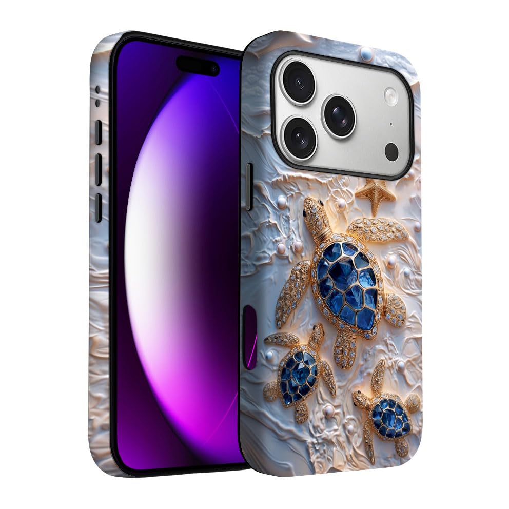 for iPhone 17 Pro Max/iPhone 18 Pro Max Case | Beige Navy Blue Stars | Slim Drop Protection Design