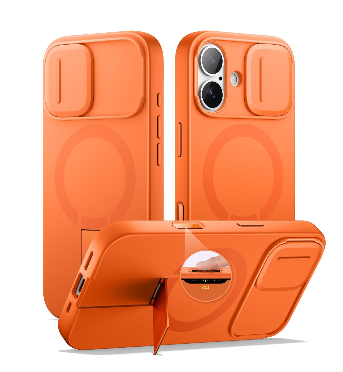 SURITCH for iPhone 17 Pro Max Case with Camera Control Cover, Camera Cover and Adjustable Kickstand, Compatible with MagSafe, Shockproof Bumper Protective Cases 6.9 Inch, Black