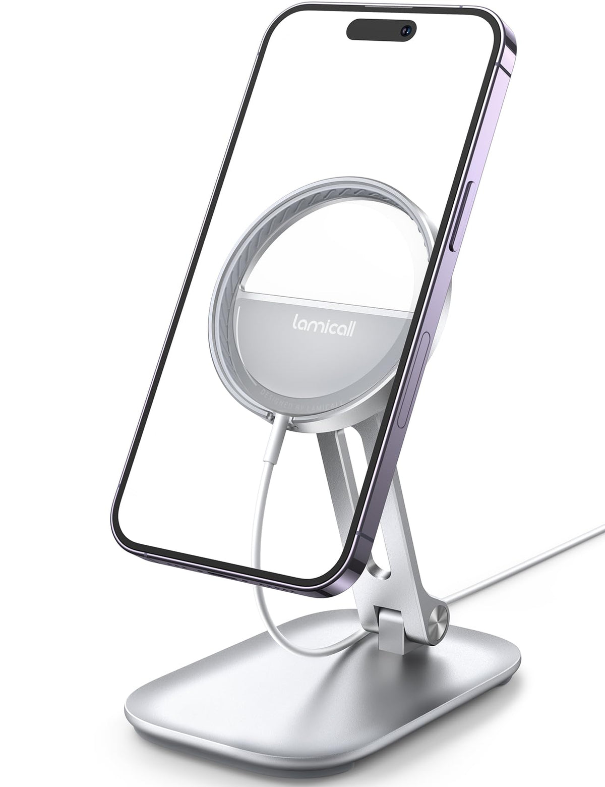 Lamicall Aluminum Cell Phone Stand, Adjustable Desk Phone Holder for iPhone