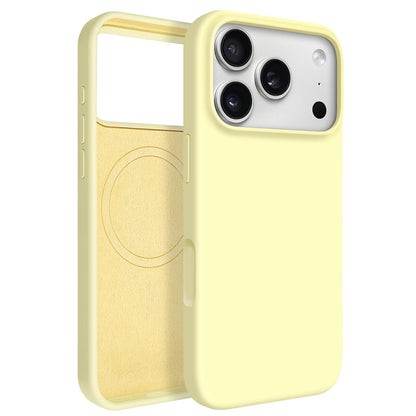 Newseego for iPhone 17 Pro Max Case with Camera Control Button, Solid Color Liquid Silicone Case for Women Girls Men Anti-Scratch Lining Shockproof Drop Protective Cover for iPhone 17 Pro Max-Yellow