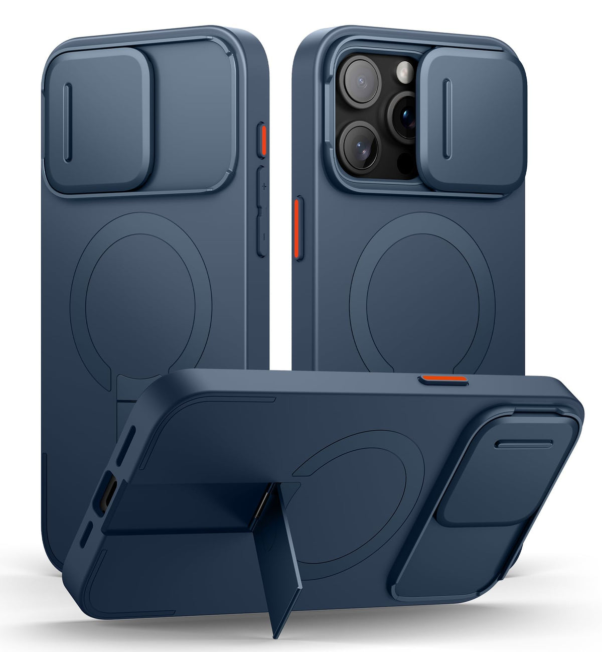 SURITCH for iPhone 17 Pro Max Case with Camera Control Cover, Camera Cover and Adjustable Kickstand, Compatible with MagSafe, Shockproof Bumper Protective Cases 6.9 Inch, Black