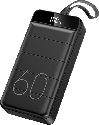 LQHUE Power Bank 60000mAh 22.5W Fast Charging Portable Charger with Flashlight, 4 Outputs & 3 Inputs LED Display Huge Capacity External Battery Pack for Most Electronic Devices on The Market
