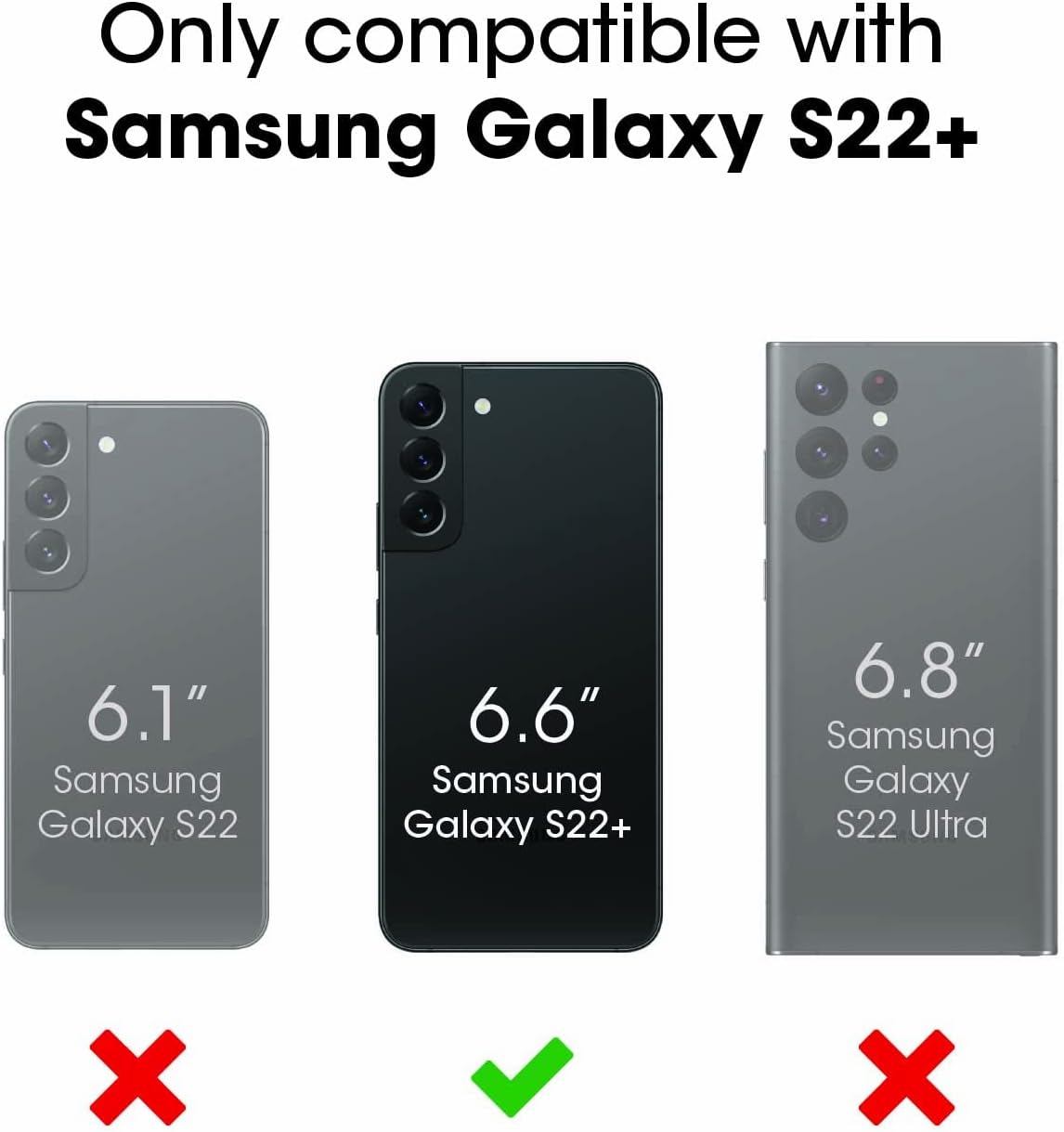 OtterBox Galaxy S22+ Commuter Series Case - BLACK, slim & tough, pocket-friendly, with port protection