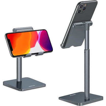 OMOTON CA02 Cell Phone Stand with Charging Hole for Desk Lightweight Silver
