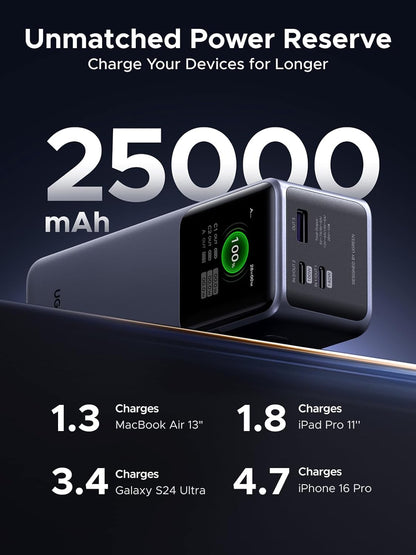 UGREEN Nexode 25000mAh 200W PD 3.1 TFT 3-Port Power Bank