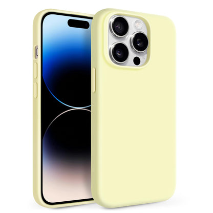 Newseego for iPhone 17 Pro Max Case with Camera Control Button, Solid Color Liquid Silicone Case for Women Girls Men Anti-Scratch Lining Shockproof Drop Protective Cover for iPhone 17 Pro Max-Yellow