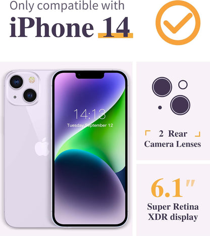 GVIEWIN for iPhone 14 Case Floral, Screen Protector & Camera Lens Protector