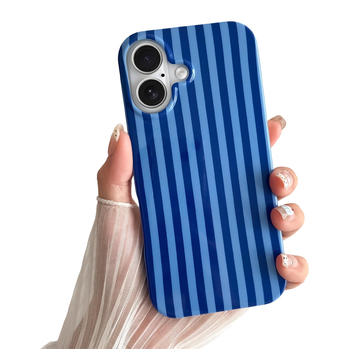 Yeddabox for iPhone 16 Pro Case Cute Striped Phone Case Soft TPU Slim Shockproof Phone Cover for Women Girls, Pink and Yellow