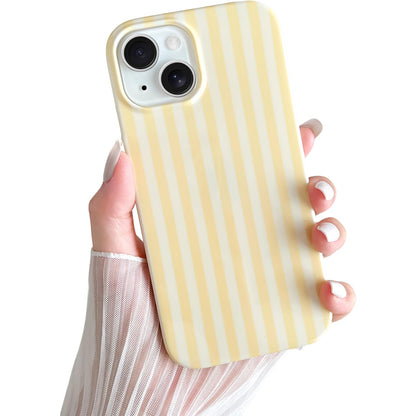 Yeddabox for iPhone 16 Pro Case Cute Striped Phone Case Soft TPU Slim Shockproof Phone Cover for Women Girls, Pink and Yellow