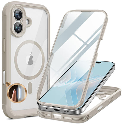 Miracase Magnetic for iPhone 15 Pro Max Case 6.7'' [Compatible with Magsafe] Full-Body Drop Proof Bumper Phone Case for iPhone 15 Pro Max with Built-in 9H Tempered Glass Screen Protector,Black