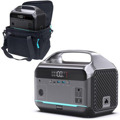 Daran Portable Power Station 89.6Wh LiFePO4 Battery 100W(200W Peak) Solar Power Bank, Portable Charger Small Generator with AC Outlets & PD Fast Charging for Home/Laptop/Camping(Solar Panel Optional)