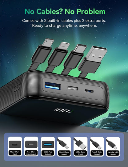 Portable Charger Power Bank 60000mAh, 50% Smaller Fast-Charge Battery Pack