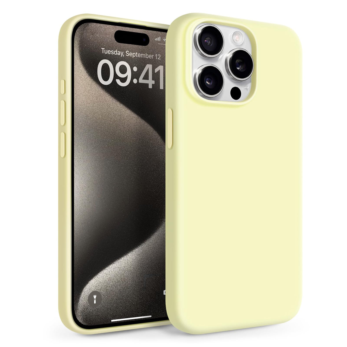 Newseego for iPhone 17 Pro Max Case with Camera Control Button, Solid Color Liquid Silicone Case for Women Girls Men Anti-Scratch Lining Shockproof Drop Protective Cover for iPhone 17 Pro Max-Yellow