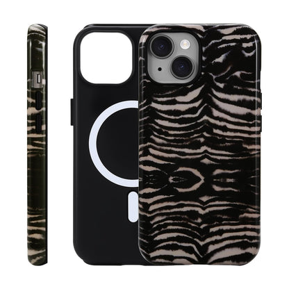 for iPhone 17 ProMax/18 ProMax Case - Wireless Charging for MagSafe, Dual-Layer Design (Outer Hard PC Shell + Inner Soft TPU Shell), Unisex Shockproof Protective Case - Tiger Stripe Pattern.