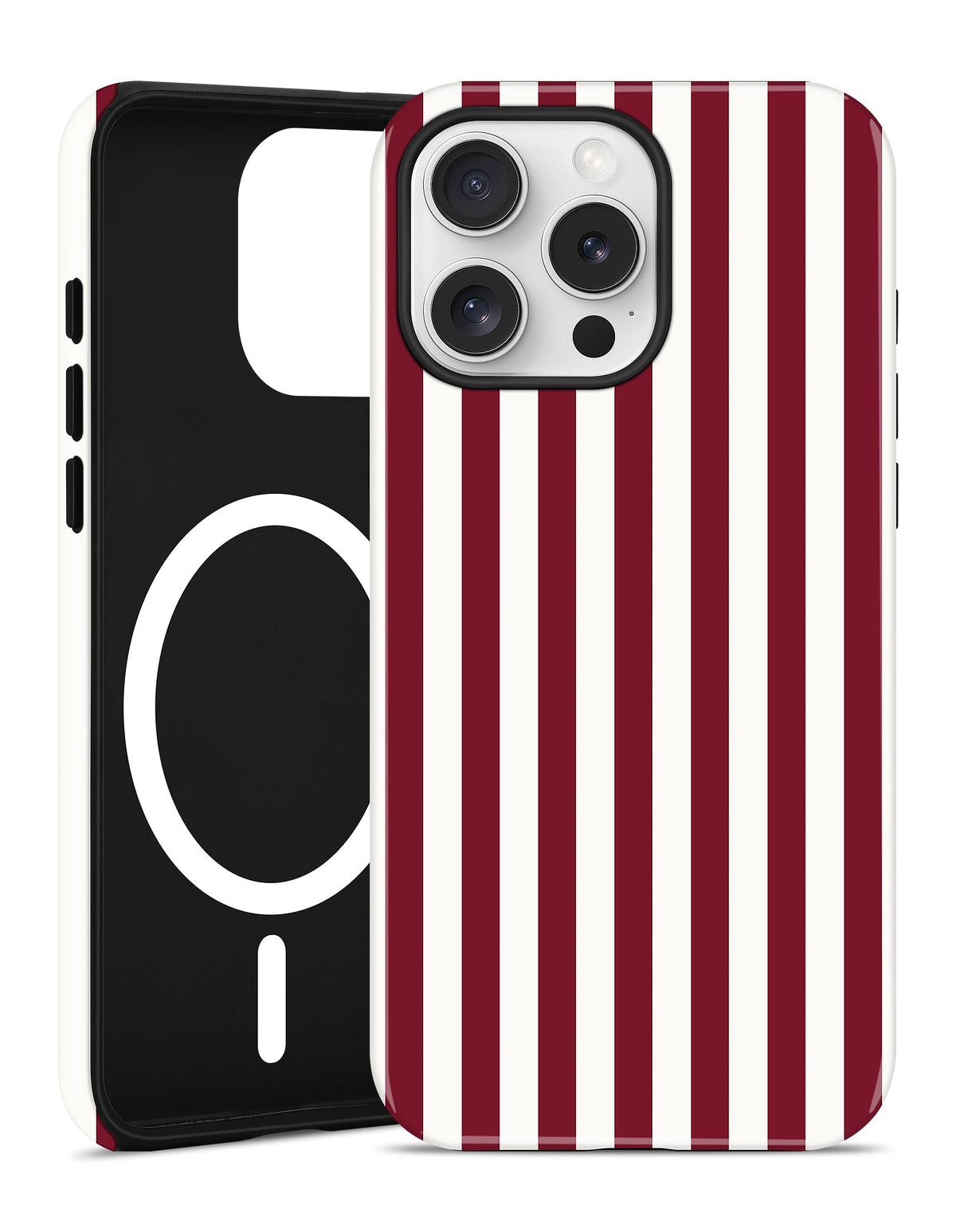 Magnetic Striped Phone Case for iPhone 17, Navy Blue