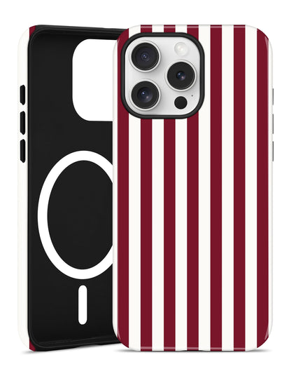 Magnetic Striped Phone Case for iPhone 17, Navy Blue