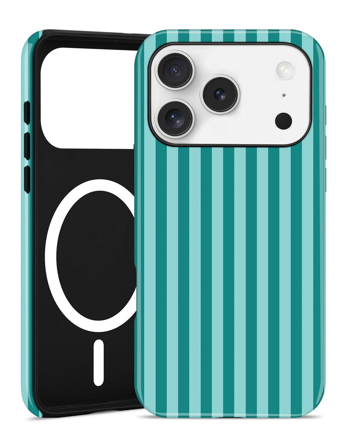 Magnetic Striped Phone Case for iPhone 17, Navy Blue