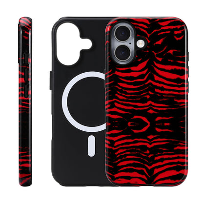 for iPhone 17 ProMax/18 ProMax Case - Wireless Charging for MagSafe, Dual-Layer Design (Outer Hard PC Shell + Inner Soft TPU Shell), Unisex Shockproof Protective Case - Tiger Stripe Pattern.