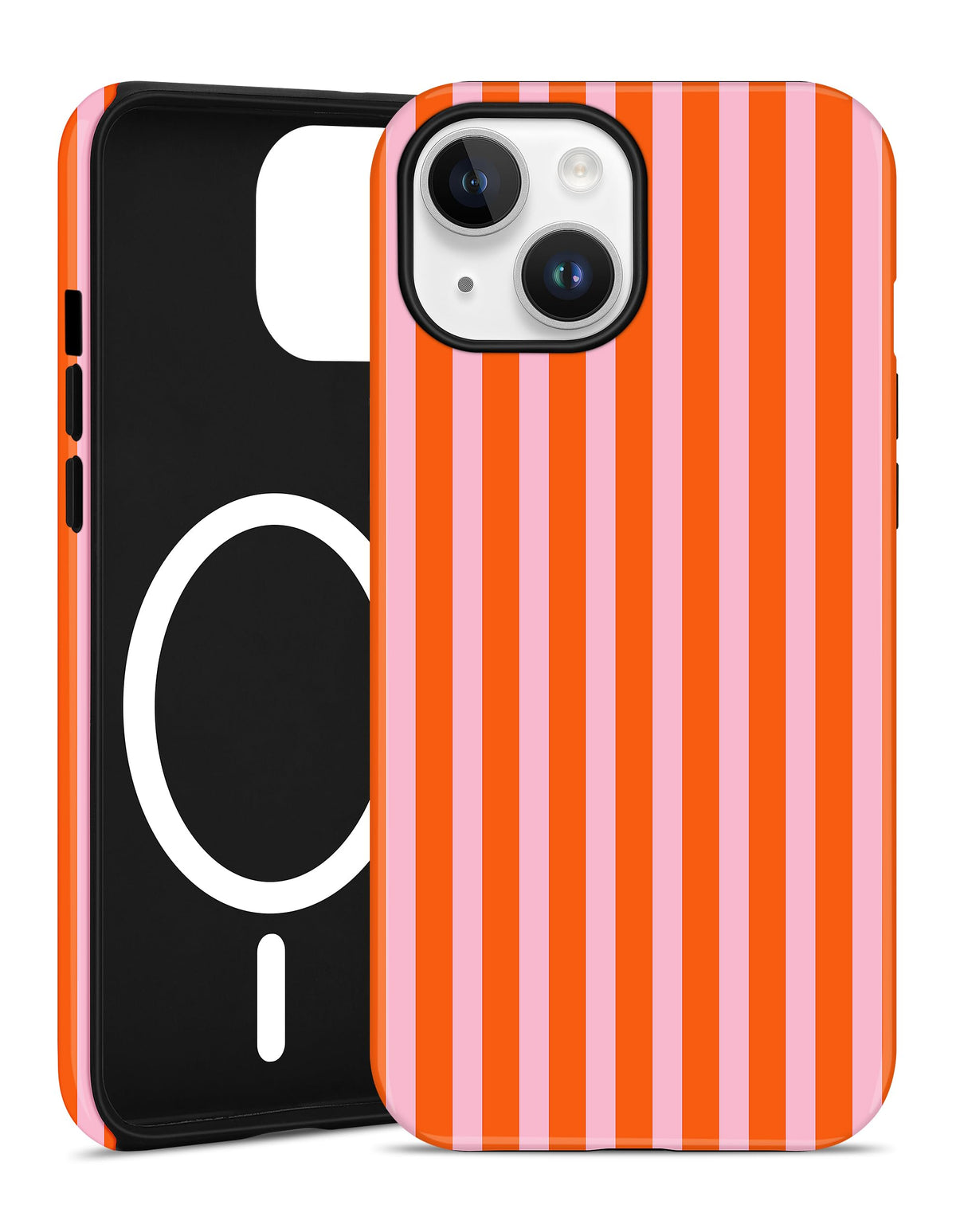 Magnetic Striped Phone Case for iPhone 17, Navy Blue