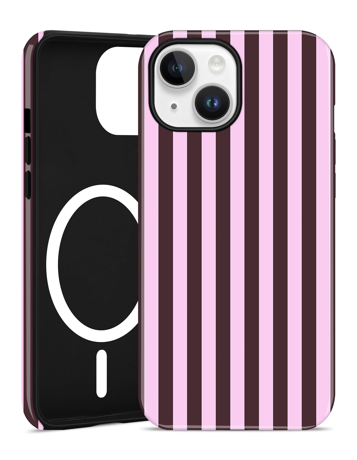 Magnetic Striped Phone Case for iPhone 17, Navy Blue