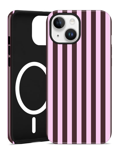 Magnetic Striped Phone Case for iPhone 17, Navy Blue