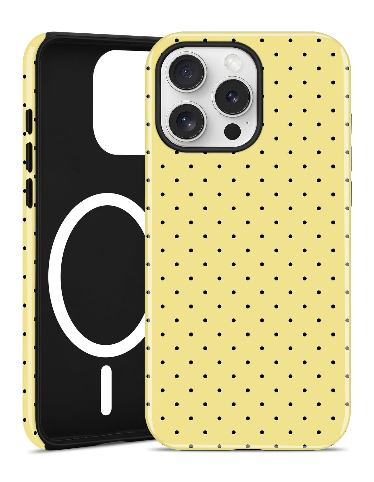 Jusy Magnetic Polka Dot Case for iPhone 16,White