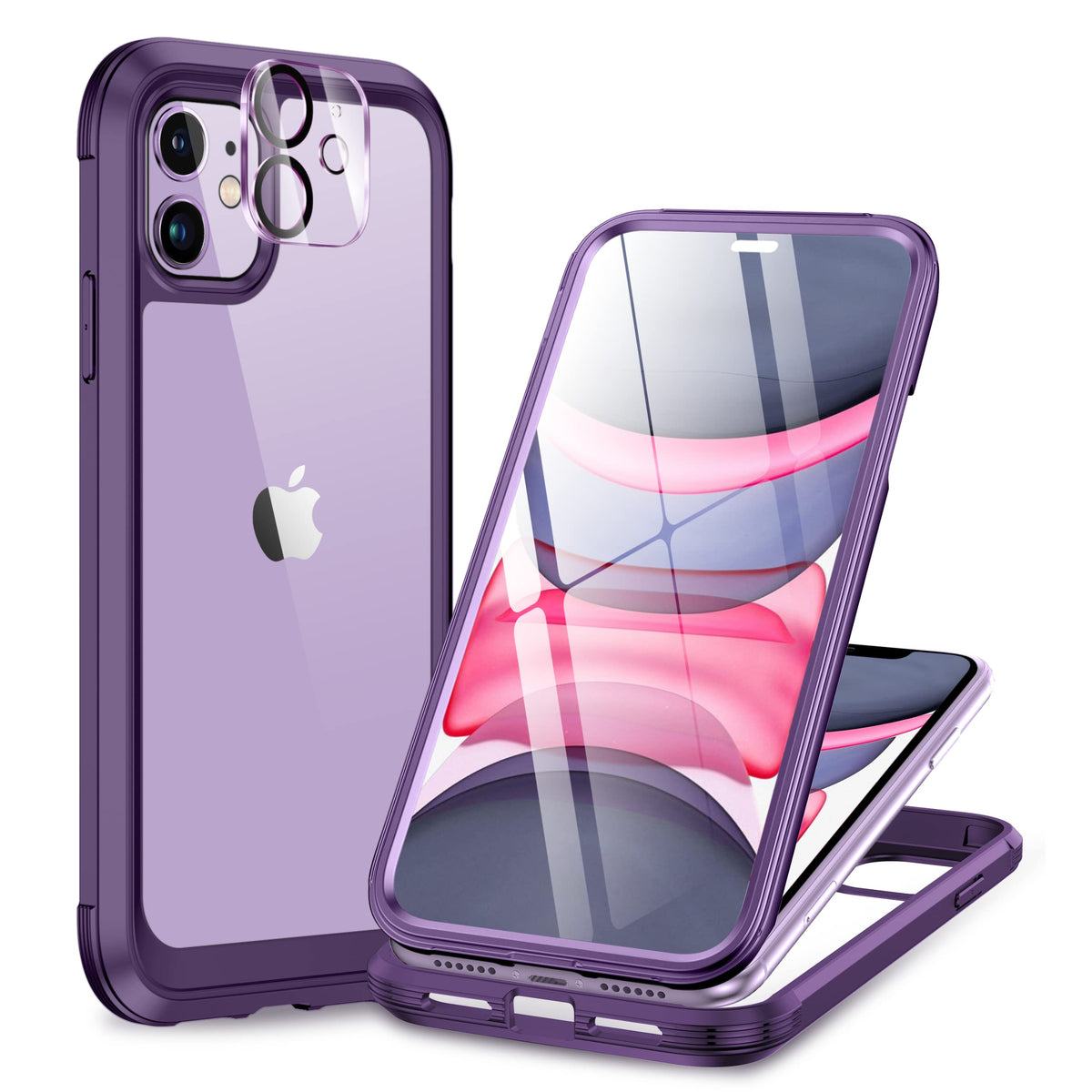 Miracase Magnetic for iPhone 15 Pro Max Case 6.7'' [Compatible with Magsafe] Full-Body Drop Proof Bumper Phone Case for iPhone 15 Pro Max with Built-in 9H Tempered Glass Screen Protector,Black