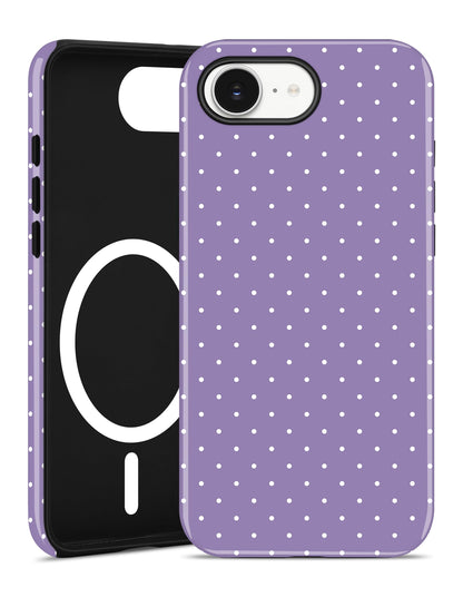 Jusy Magnetic Polka Dot Case for iPhone 16,White