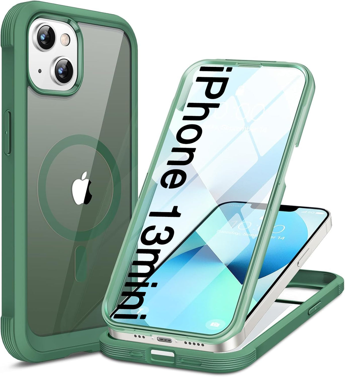 Miracase Magnetic for iPhone 15 Pro Max Case 6.7'' [Compatible with Magsafe] Full-Body Drop Proof Bumper Phone Case for iPhone 15 Pro Max with Built-in 9H Tempered Glass Screen Protector,Black