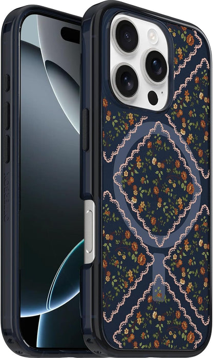OtterBox iPhone 16 Pro Symmetry Series Clear Case - Floral Romance Blue