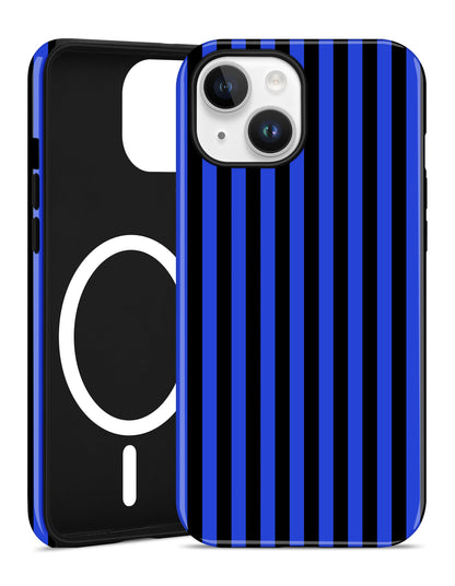 Magnetic Striped Phone Case for iPhone 17, Navy Blue