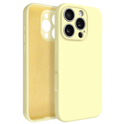 Newseego for iPhone 17 Pro Max Case with Camera Control Button, Solid Color Liquid Silicone Case for Women Girls Men Anti-Scratch Lining Shockproof Drop Protective Cover for iPhone 17 Pro Max-Yellow