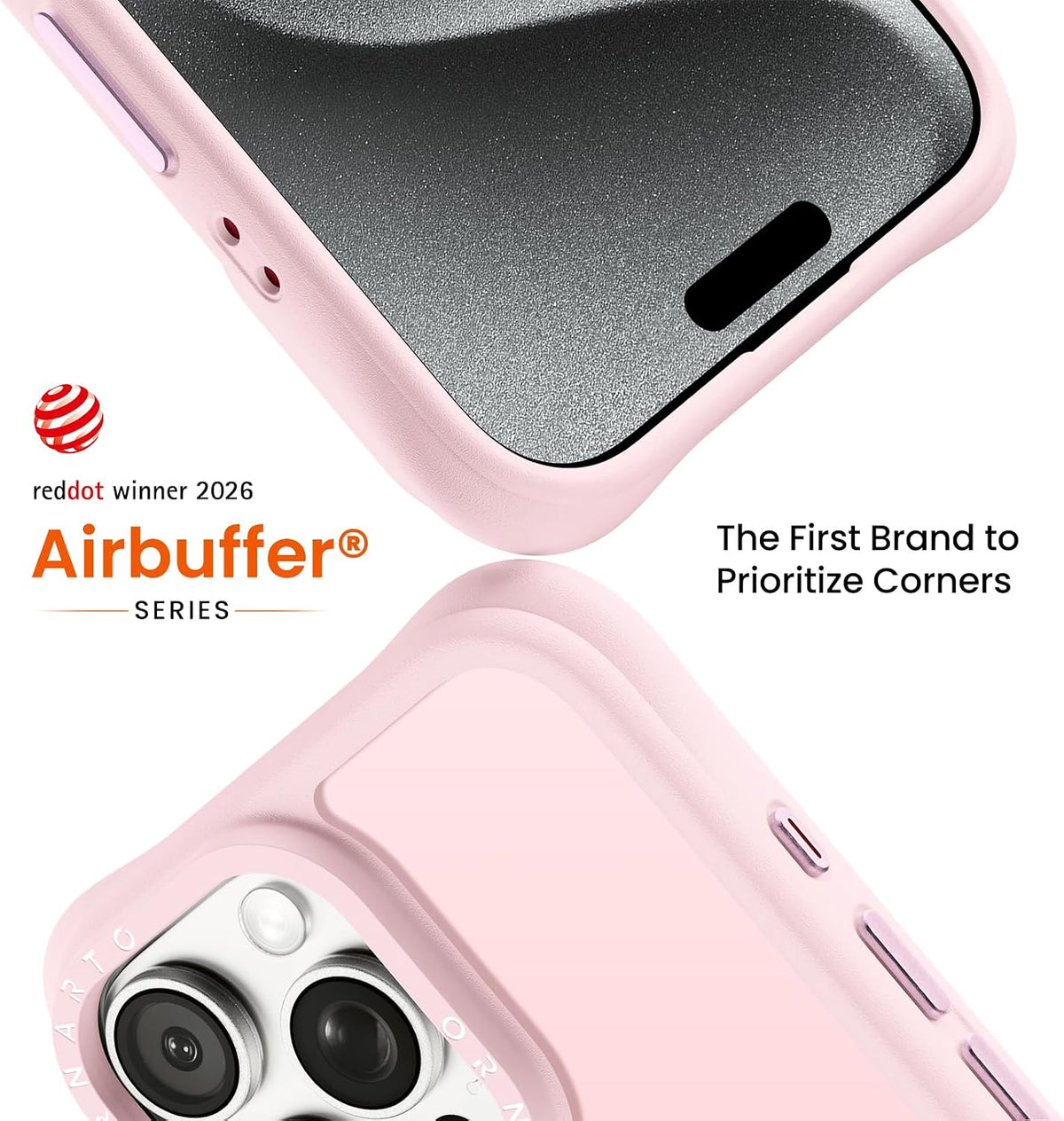 ORNARTO Magnetic for iPhone 15 Pro Max Case, Translucent Matte, Chalk Pink