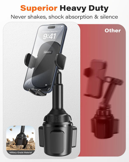 APPS2Car Universal Car Cup Phone Holder | Quick Extension Long Arm | 360° Swivel | Adjustable for iPhone, Samsung, Google, and All Smartphones | Stable & No Shake Design