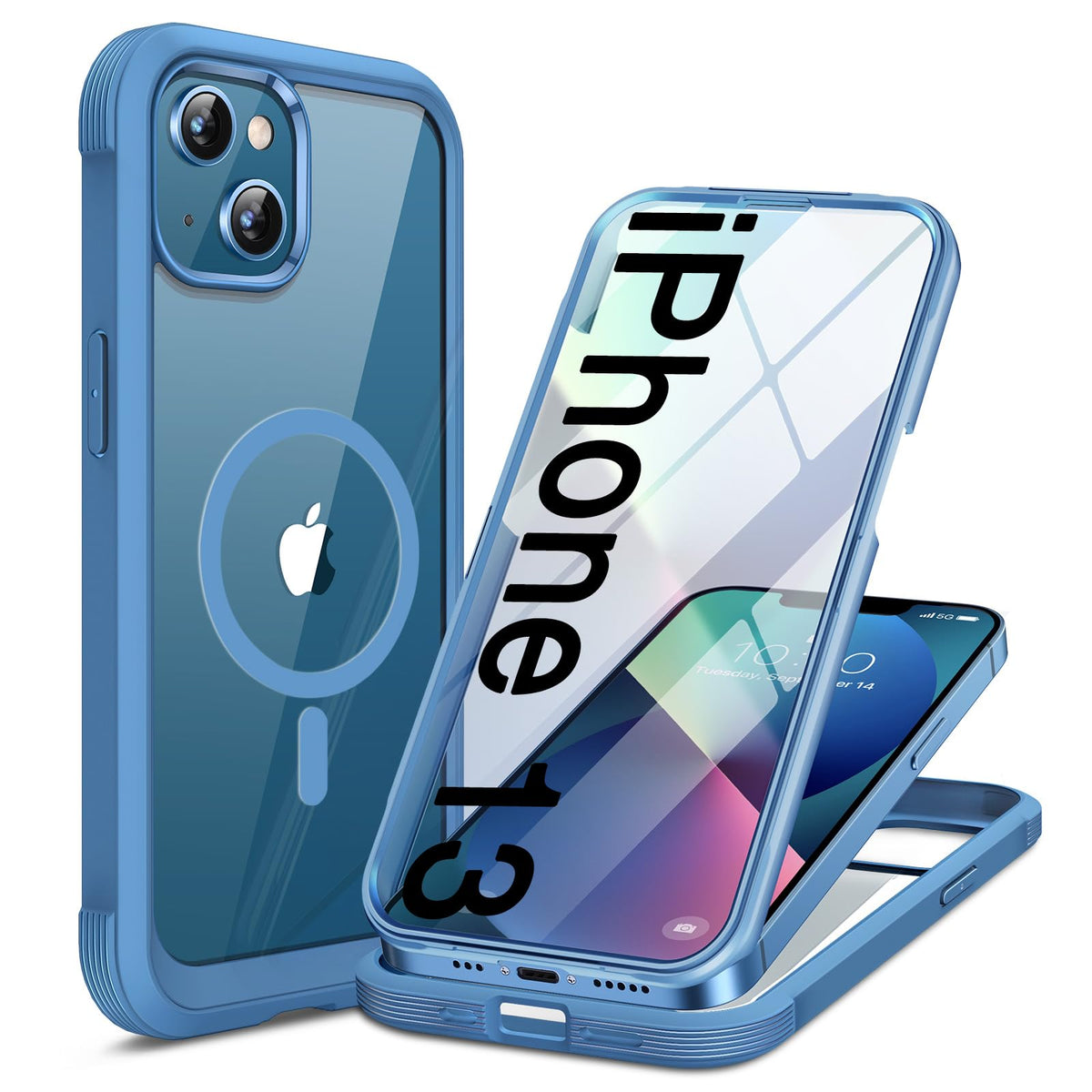Miracase Magnetic for iPhone 15 Pro Max Case 6.7'' [Compatible with Magsafe] Full-Body Drop Proof Bumper Phone Case for iPhone 15 Pro Max with Built-in 9H Tempered Glass Screen Protector,Black