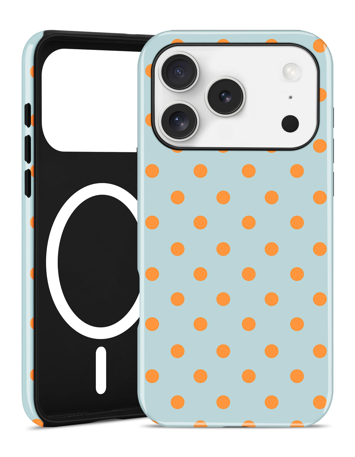 Jusy Magnetic Polka Dot Case for iPhone 16,White