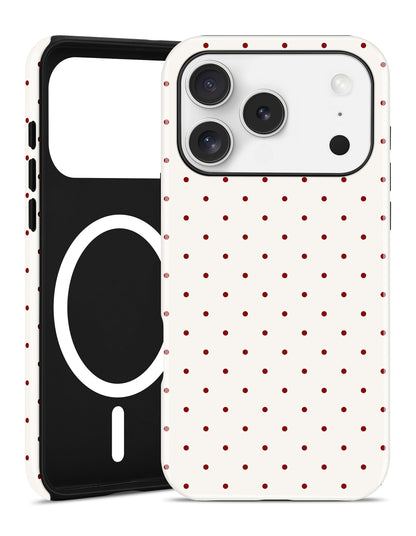 Jusy Magnetic Polka Dot Case for iPhone 16,White