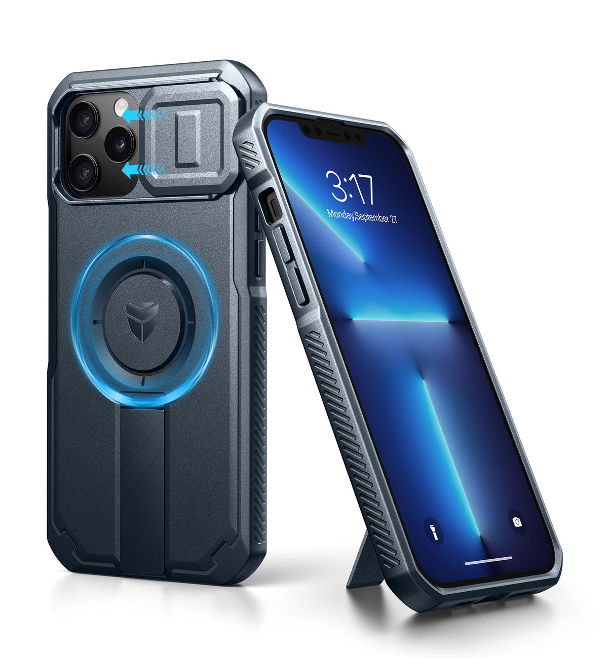 Dexnor for iPhone 17e/16e Case with Slide Camera Cover, 6.1 inch Navy Blue