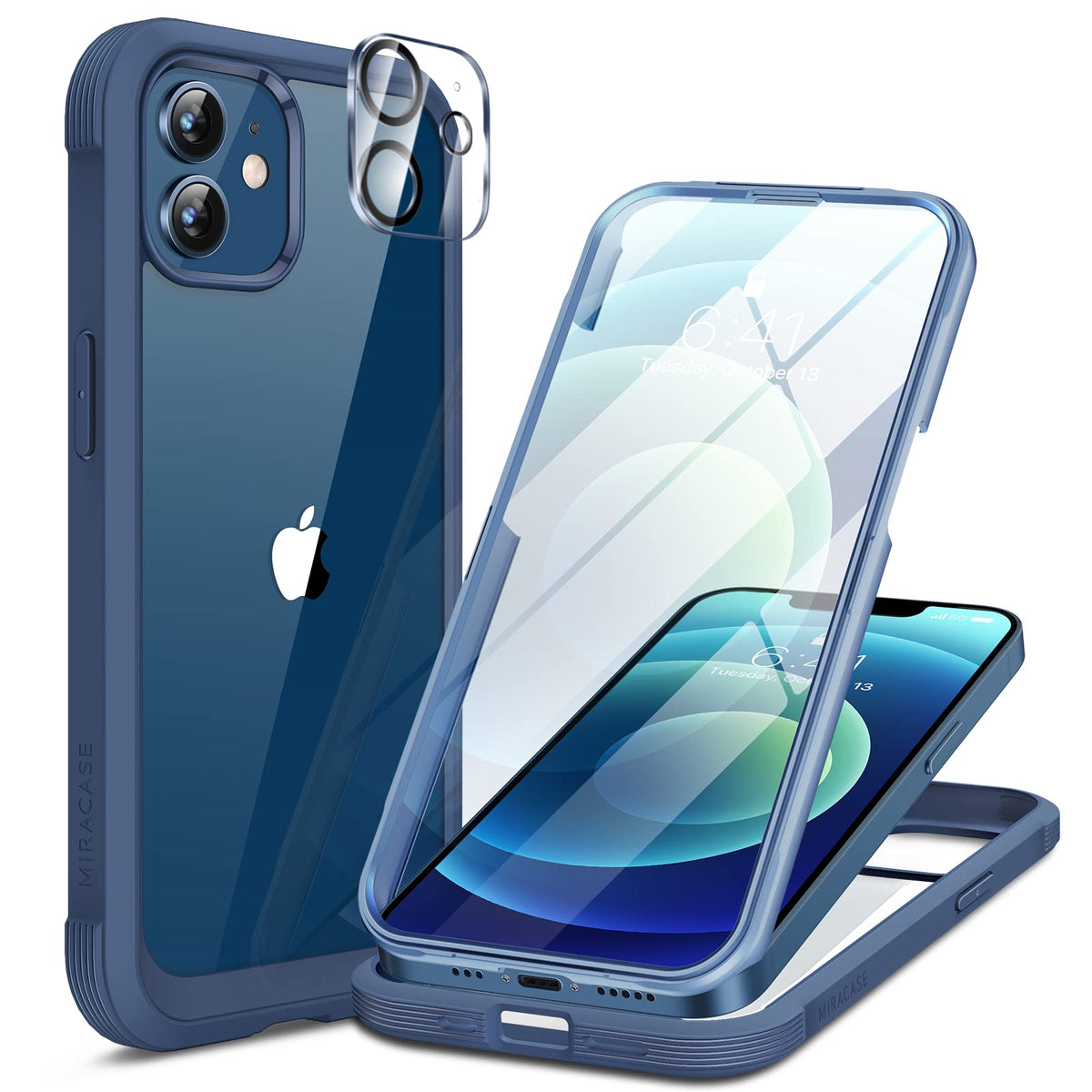 Miracase Magnetic for iPhone 15 Pro Max Case 6.7'' [Compatible with Magsafe] Full-Body Drop Proof Bumper Phone Case for iPhone 15 Pro Max with Built-in 9H Tempered Glass Screen Protector,Black