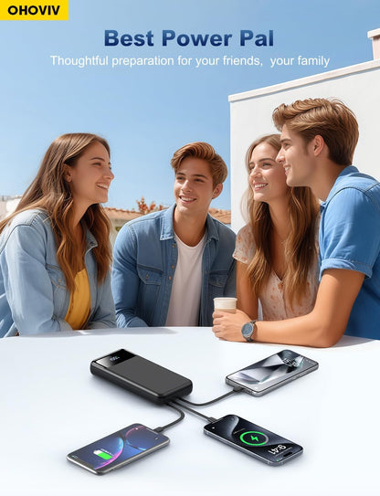 OHOVIV Portable Charger Power Bank 50000mAh,4 Built-in Cables Battery Pack