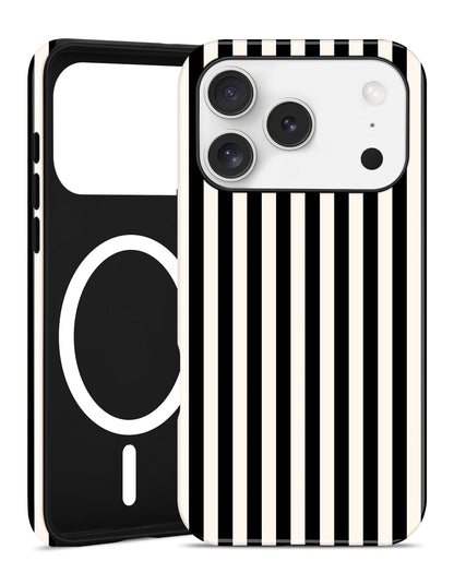 Magnetic Striped Phone Case for iPhone 17, Navy Blue