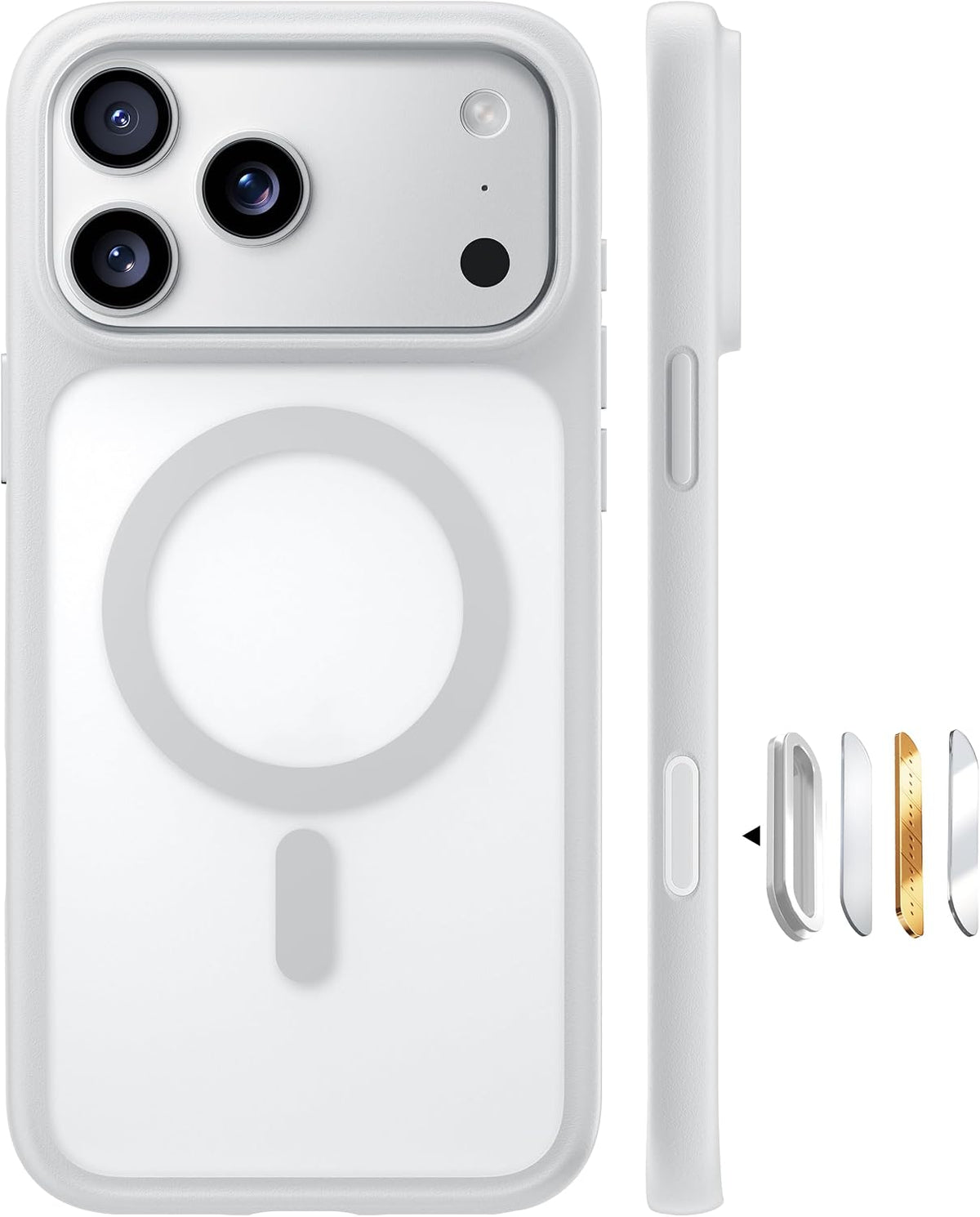 TORRAS Magnetic Shockproof for iPhone 17 Pro Case, Camera Control Silver