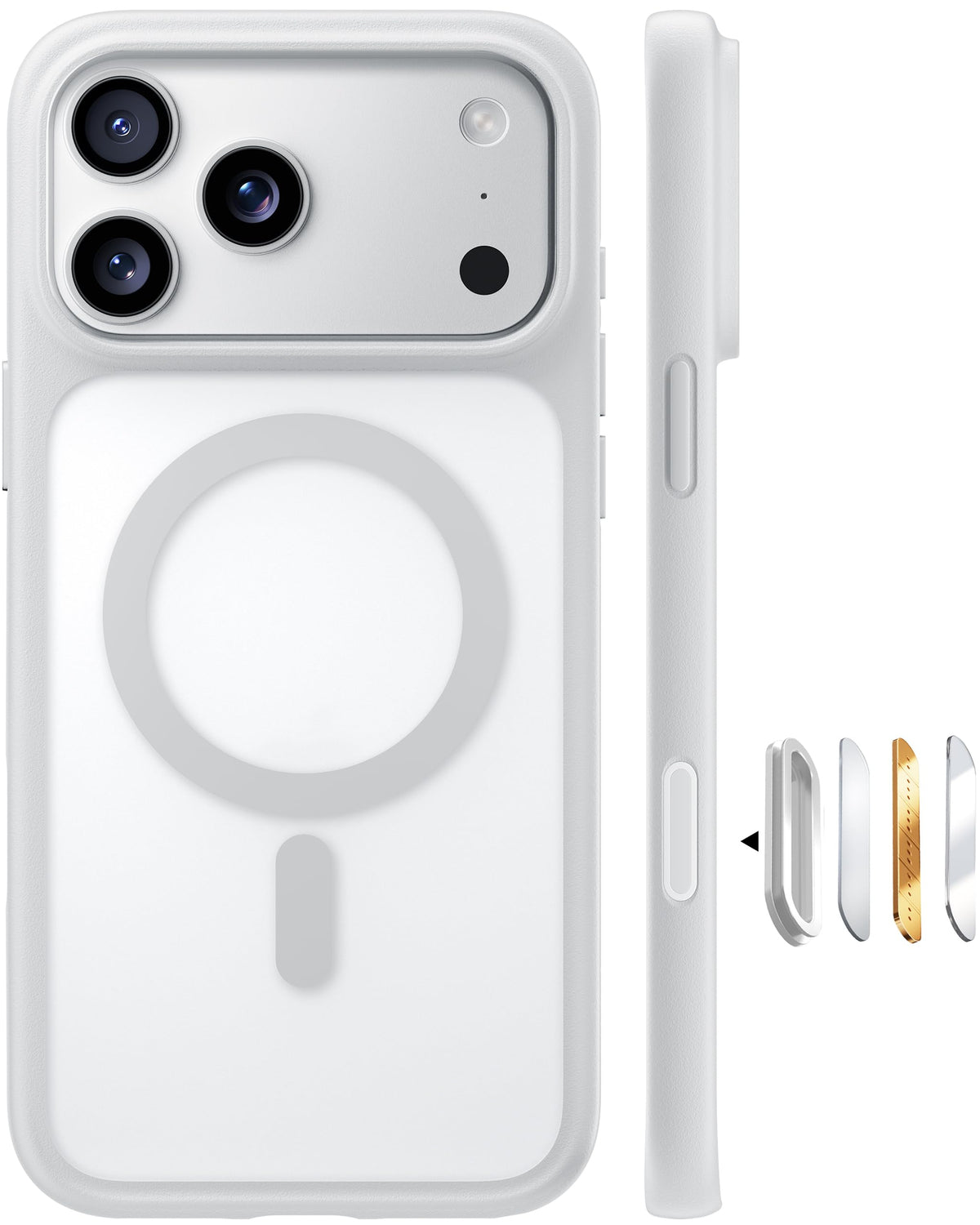 TORRAS Magnetic Shockproof for iPhone 17 Pro Case, Camera Control Silver